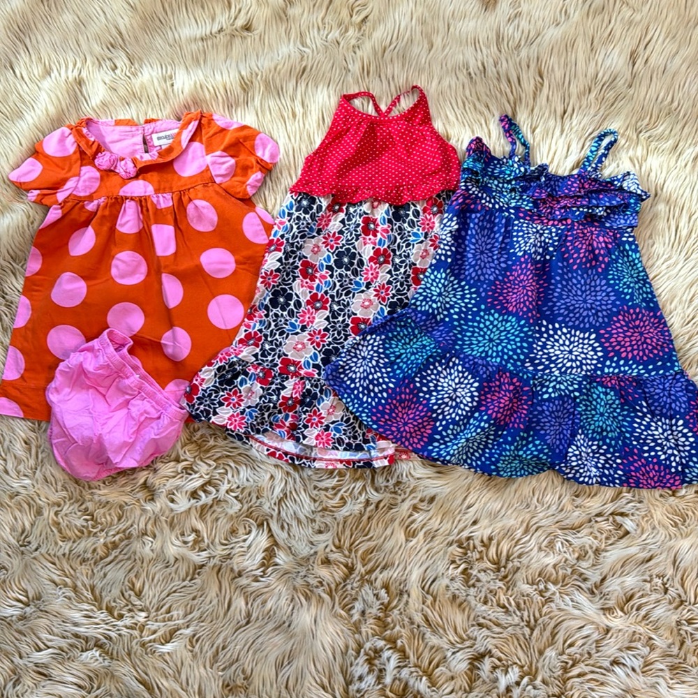 Lot of 3 girls dresses 18 months